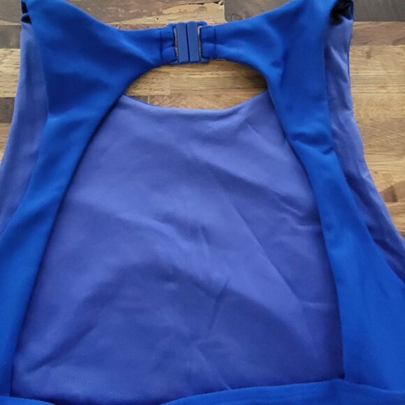 Z by Zella Girls One Piece Royal Blue Swimsuit with Rainbow Laddered sid… - Picture 5 of 8